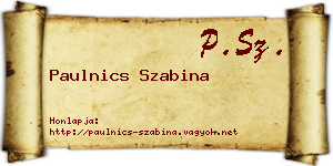 Paulnics Szabina névjegykártya